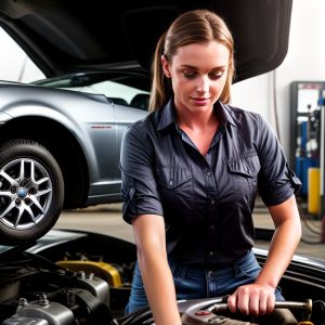 woman doing maintainence 